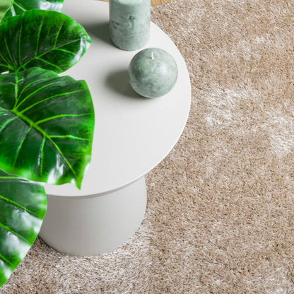 Tappeto a Pelo Lucido Lungo ISTAN Effetto Beige 160x230 cm - homemem39