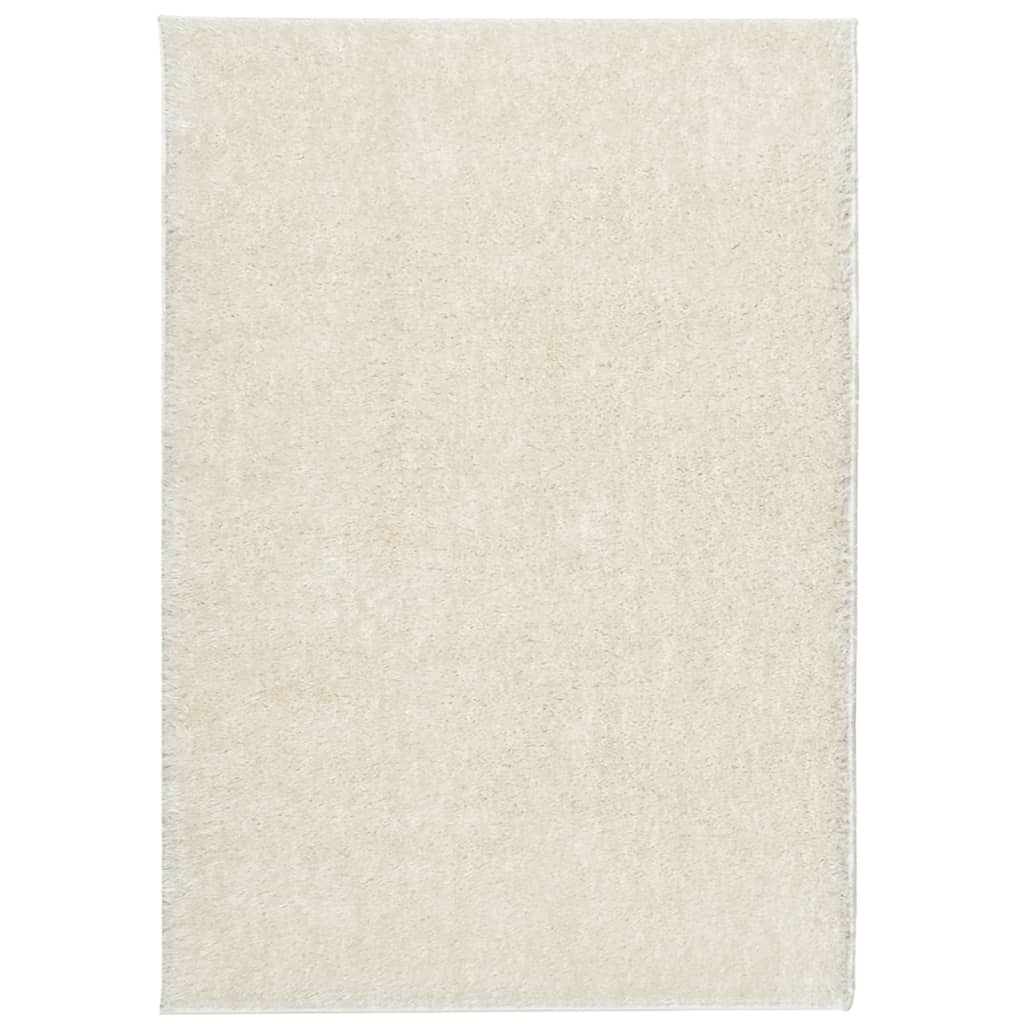 Tappeto a Pelo Lucido Lungo ISTAN Effetto Crema 120x170 cm - homemem39
