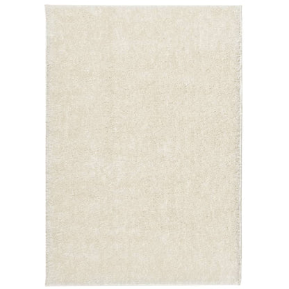 Tappeto a Pelo Lucido Lungo ISTAN Effetto Crema 140x200 cm - homemem39