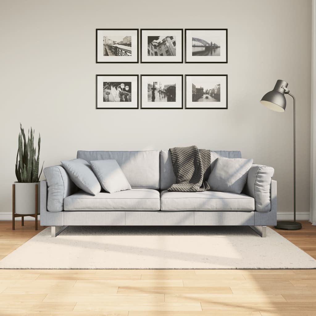 Tappeto a Pelo Lucido Lungo ISTAN Effetto Crema 140x200 cm - homemem39