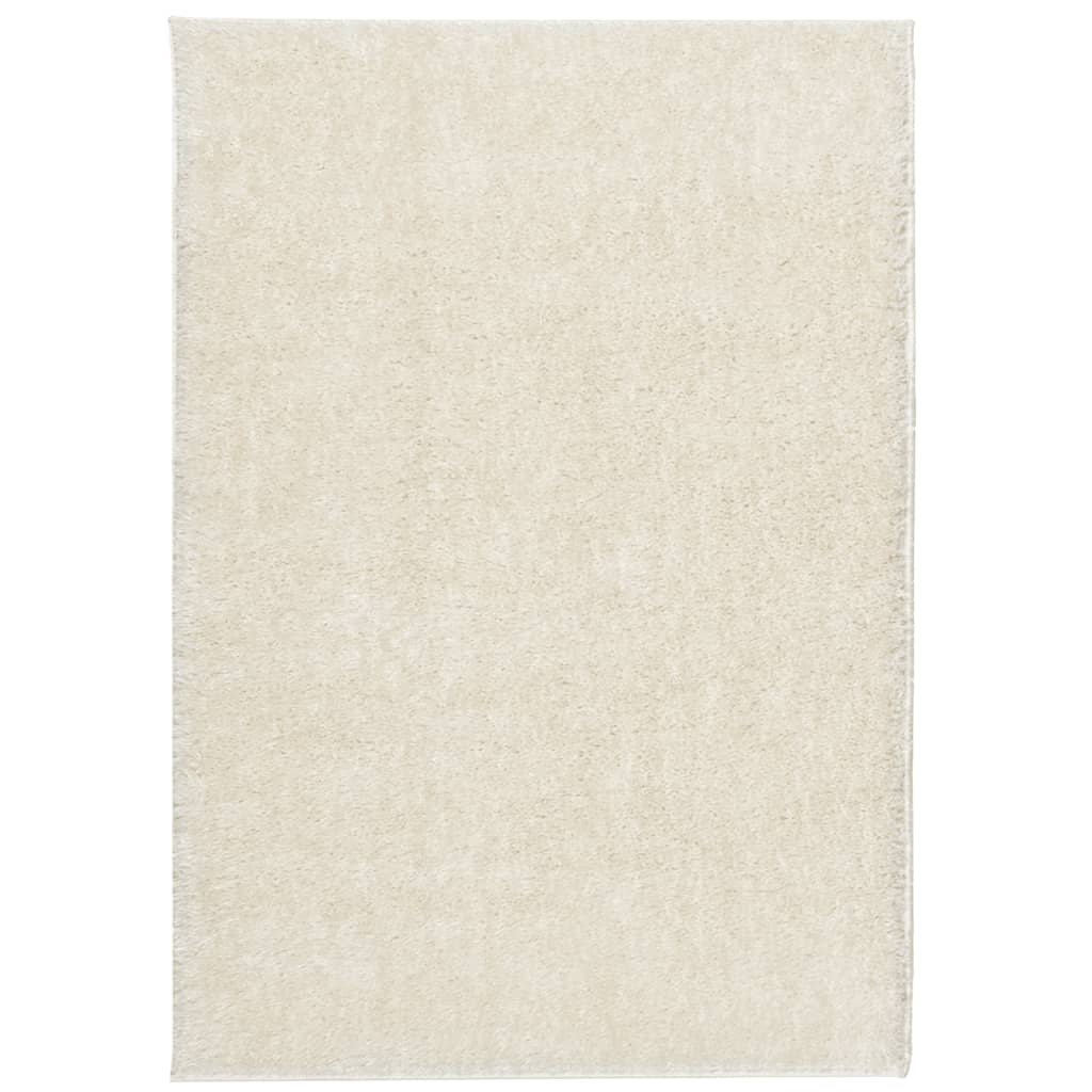 Tappeto a Pelo Lucido Lungo ISTAN Effetto Crema 160x230 cm - homemem39