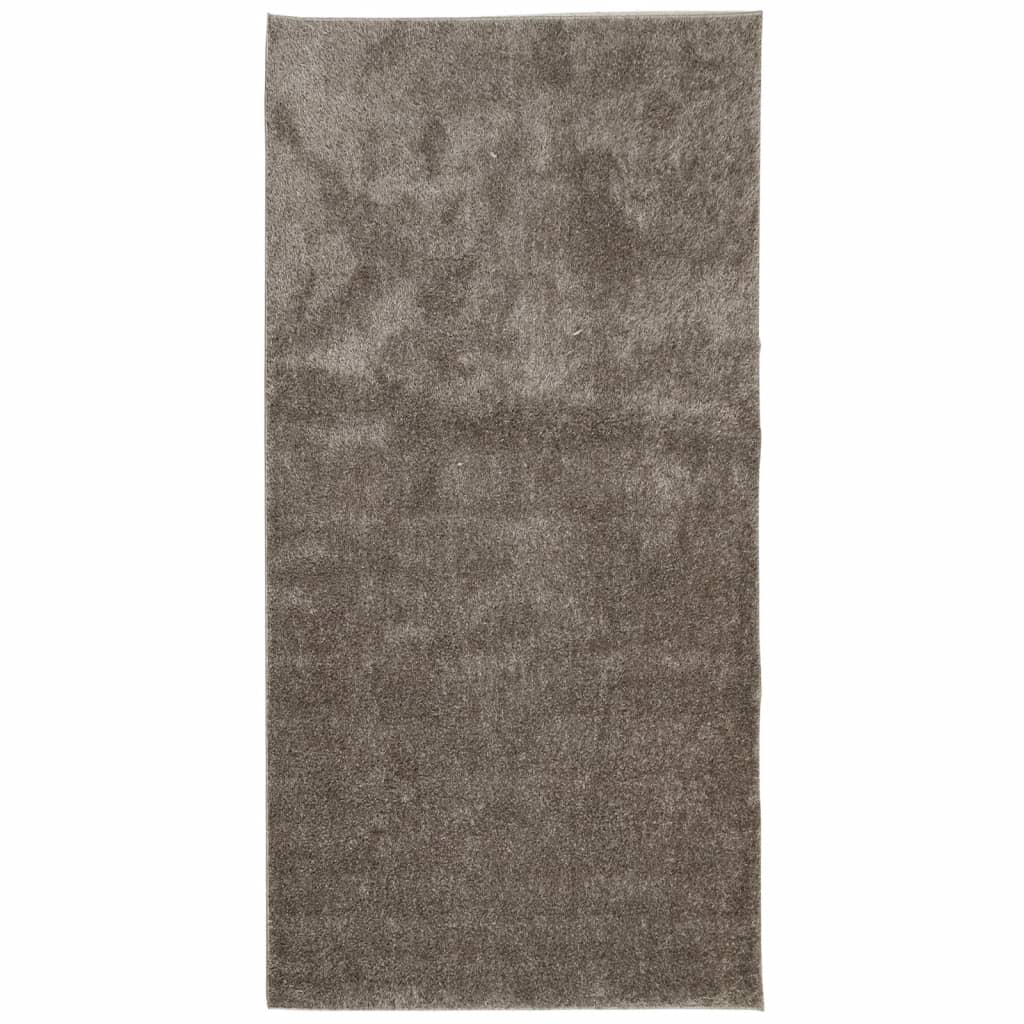 Tappeto a Pelo Lucido Lungo ISTAN Effetto Grigio 100x200 cm - homemem39