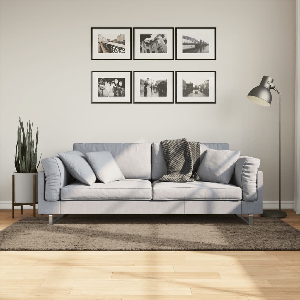 Tappeto a Pelo Lucido Lungo ISTAN Effetto Grigio 100x200 cm - homemem39