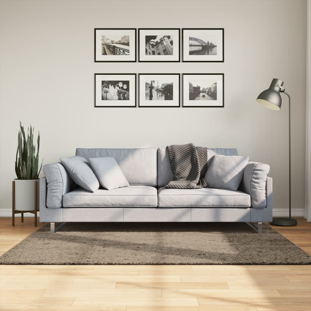 Tappeto a Pelo Lucido Lungo ISTAN Effetto Grigio 120x170 cm - homemem39