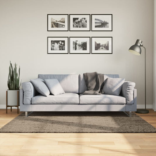 Tappeto a Pelo Lucido Lungo ISTAN Effetto Grigio 120x170 cm - homemem39