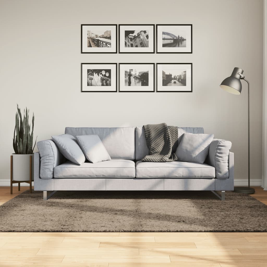 Tappeto a Pelo Lucido Lungo ISTAN Effetto Grigio 140x200 cm - homemem39