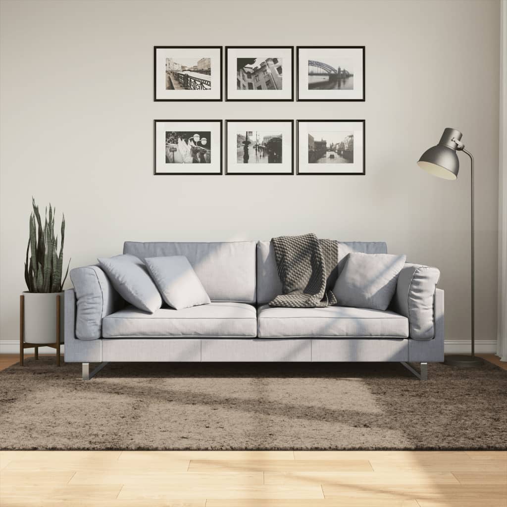 Tappeto a Pelo Lucido Lungo ISTAN Effetto Grigio 160x230 cm - homemem39