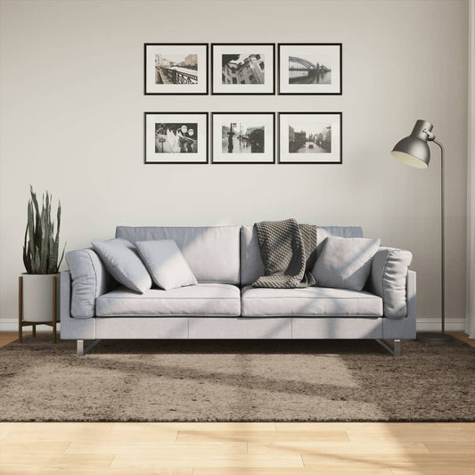 Tappeto a Pelo Lucido Lungo ISTAN Effetto Grigio 160x230 cm - homemem39