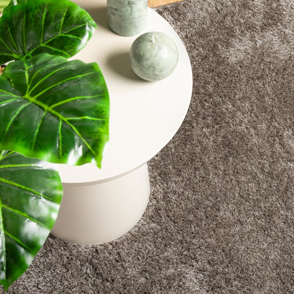 Tappeto a Pelo Lucido Lungo ISTAN Effetto Grigio 200x280 cm - homemem39