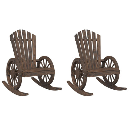 Sedie a Dondolo Adirondack 2 pz in Legno Massello di Abete - homemem39