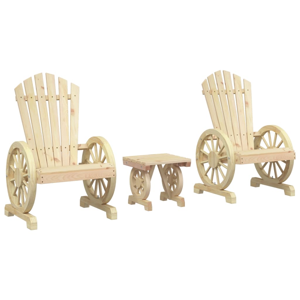 Set Salotto da Giardino 3 pz in Legno Massello di Abete - homemem39