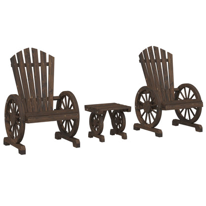 Set Salotto da Giardino 3 pz in Legno Massello di Abete | homemem39