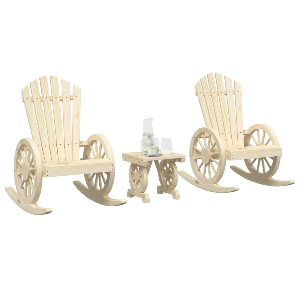 Set Salotto da Giardino 3 pz in Legno Massello di Abete | homemem39
