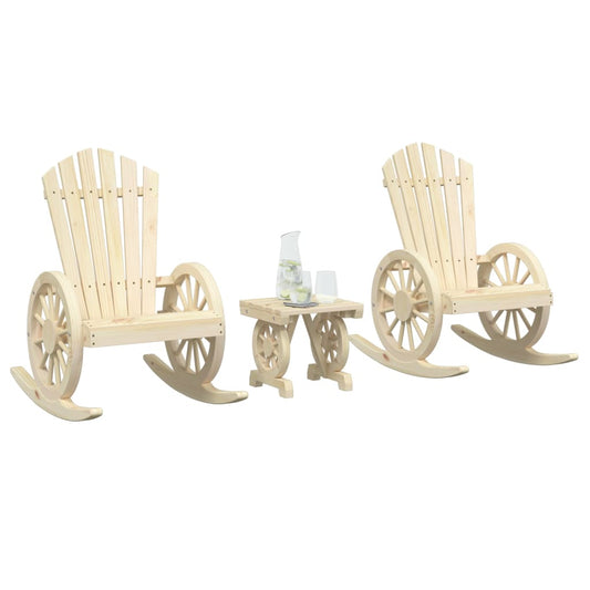 Set Salotto da Giardino 3 pz in Legno Massello di Abete | homemem39