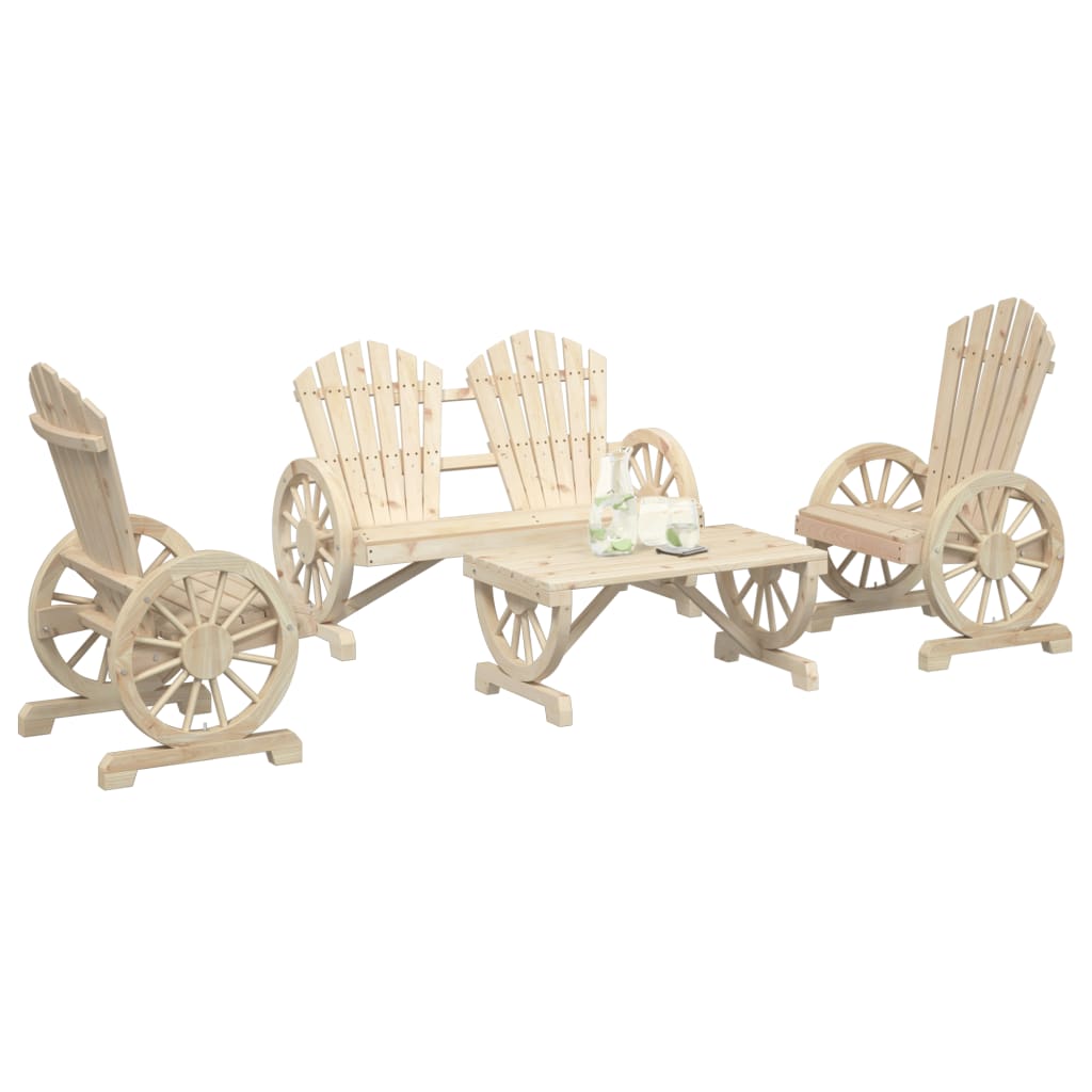 Set Salotto da Giardino 4 pz in Legno Massello di Abete - homemem39