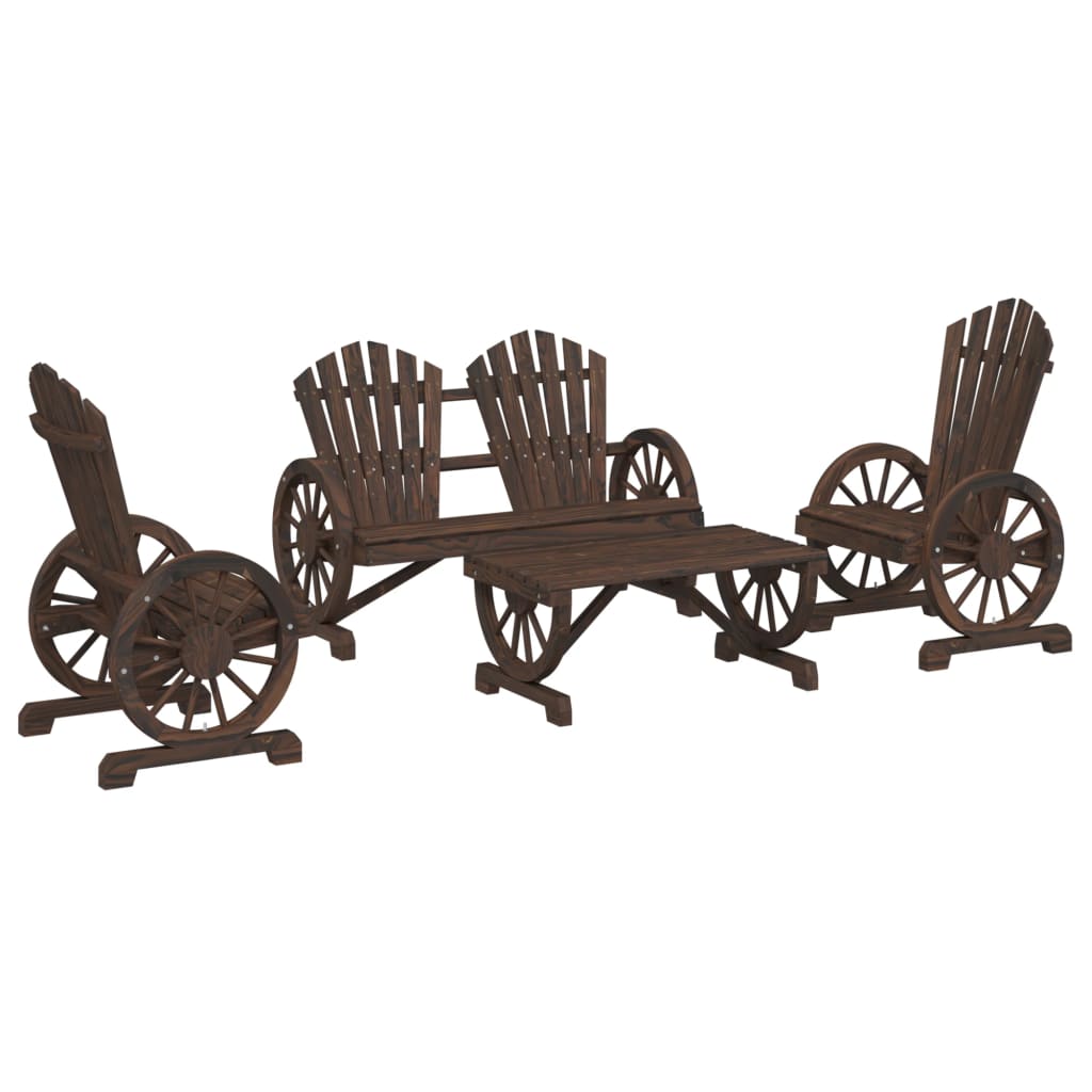 Set Salotto da Giardino 4 pz in Legno Massello di Abete - homemem39