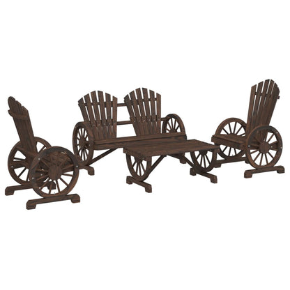 Set Salotto da Giardino 4 pz in Legno Massello di Abete - homemem39