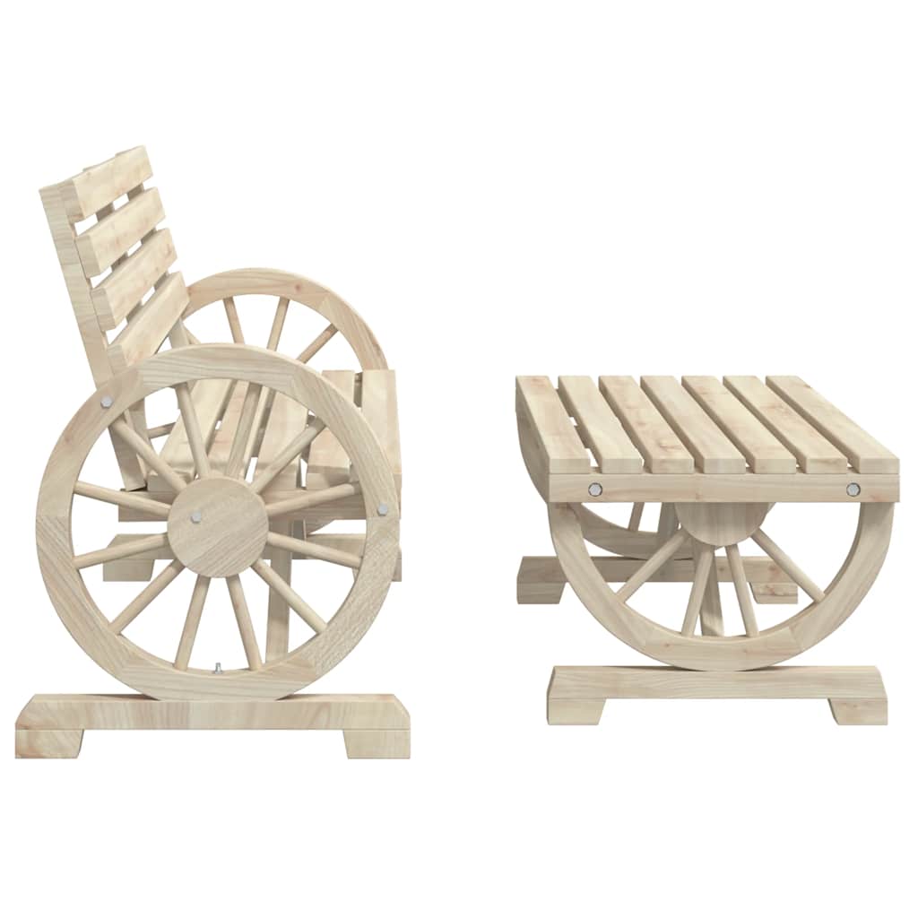Set Salotto da Giardino 4 pz in Legno Massello di Abete - homemem39