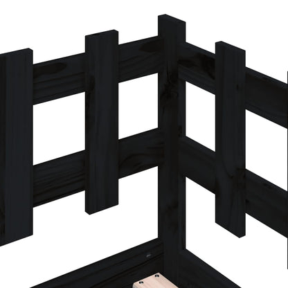 Dormeuse Nera 80x200 cm in Legno Massello di Pino - homemem39