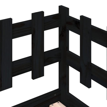 Dormeuse Nera 90x200 cm in Legno Massello di Pino