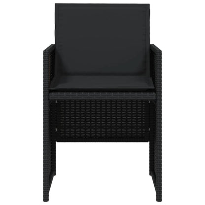 Sedie da Giardino con Cuscini 4 pz Nere in Polyrattan - homemem39