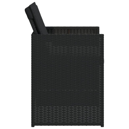 Sedie da Giardino con Cuscini 4 pz Nere in Polyrattan - homemem39