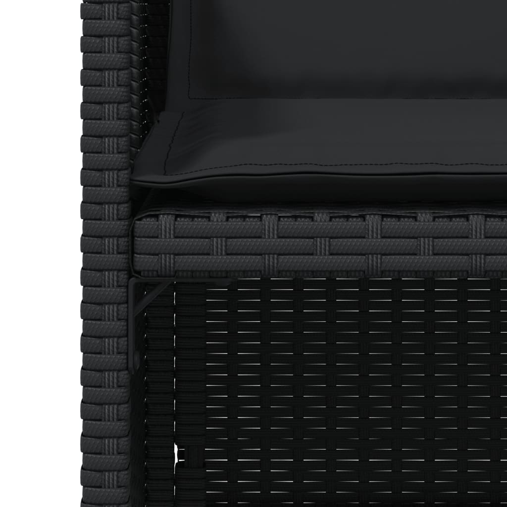 Sedie da Giardino con Cuscini 4 pz Nere in Polyrattan - homemem39