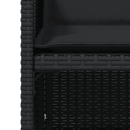 Sedie da Giardino con Cuscini 4 pz Nere in Polyrattan - homemem39