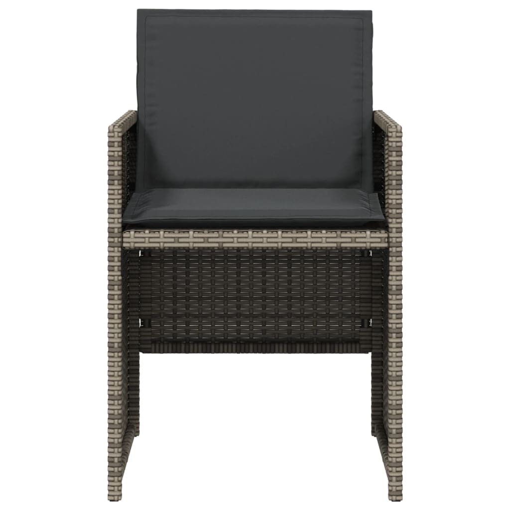 Sedie da Giardino con Cuscini 4pz Grigio in Polyrattan - homemem39