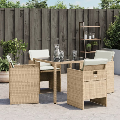 Sedie da Giardino con Cuscini 4 pz Beige in Polyrattan - homemem39