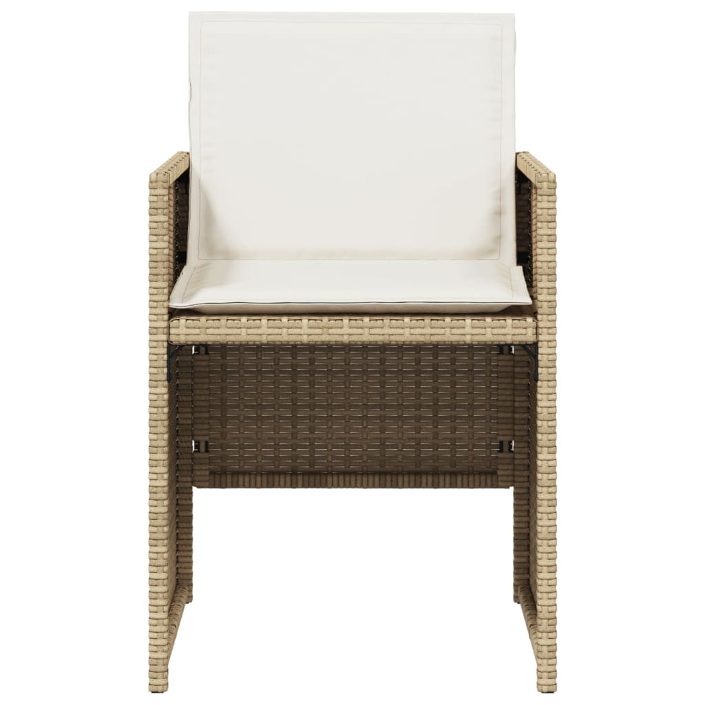 Sedie da Giardino con Cuscini 4 pz Beige in Polyrattan - homemem39