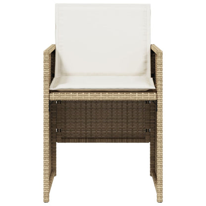 Sedie da Giardino con Cuscini 4 pz Beige in Polyrattan - homemem39