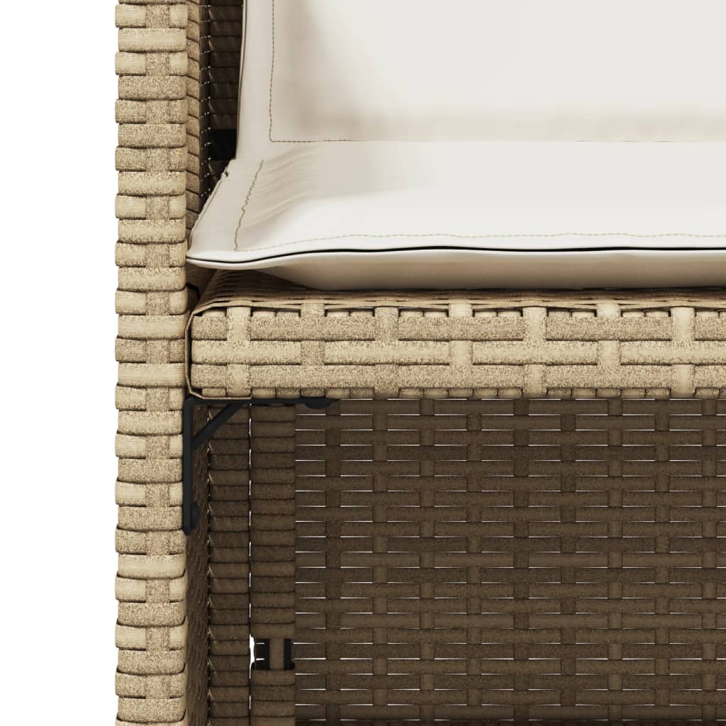 Sedie da Giardino con Cuscini 4 pz Beige in Polyrattan - homemem39