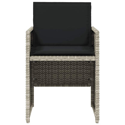 Sedie da Giardino con Cuscini 4 pz Grigio Chiaro in Polyrattan - homemem39