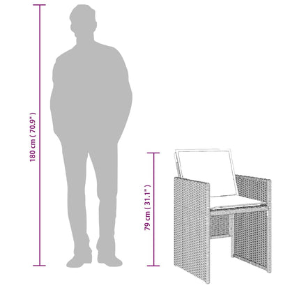 Sedie da Giardino con Cuscini 4 pz Grigio Chiaro in Polyrattan - homemem39