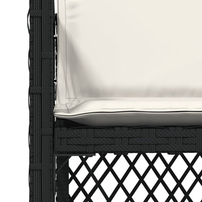 Sedie da Giardino con Cuscini 4 pz Nere in Polyrattan