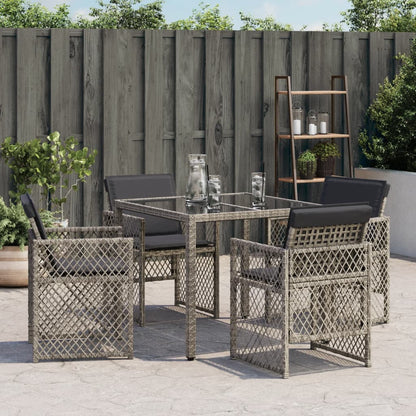 Sedie da Giardino con Cuscini 4pz Grigio in Polyrattan