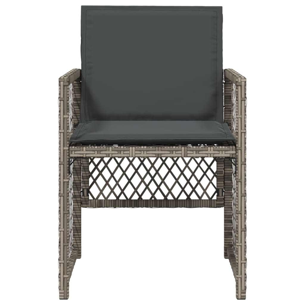 Sedie da Giardino con Cuscini 4pz Grigio in Polyrattan