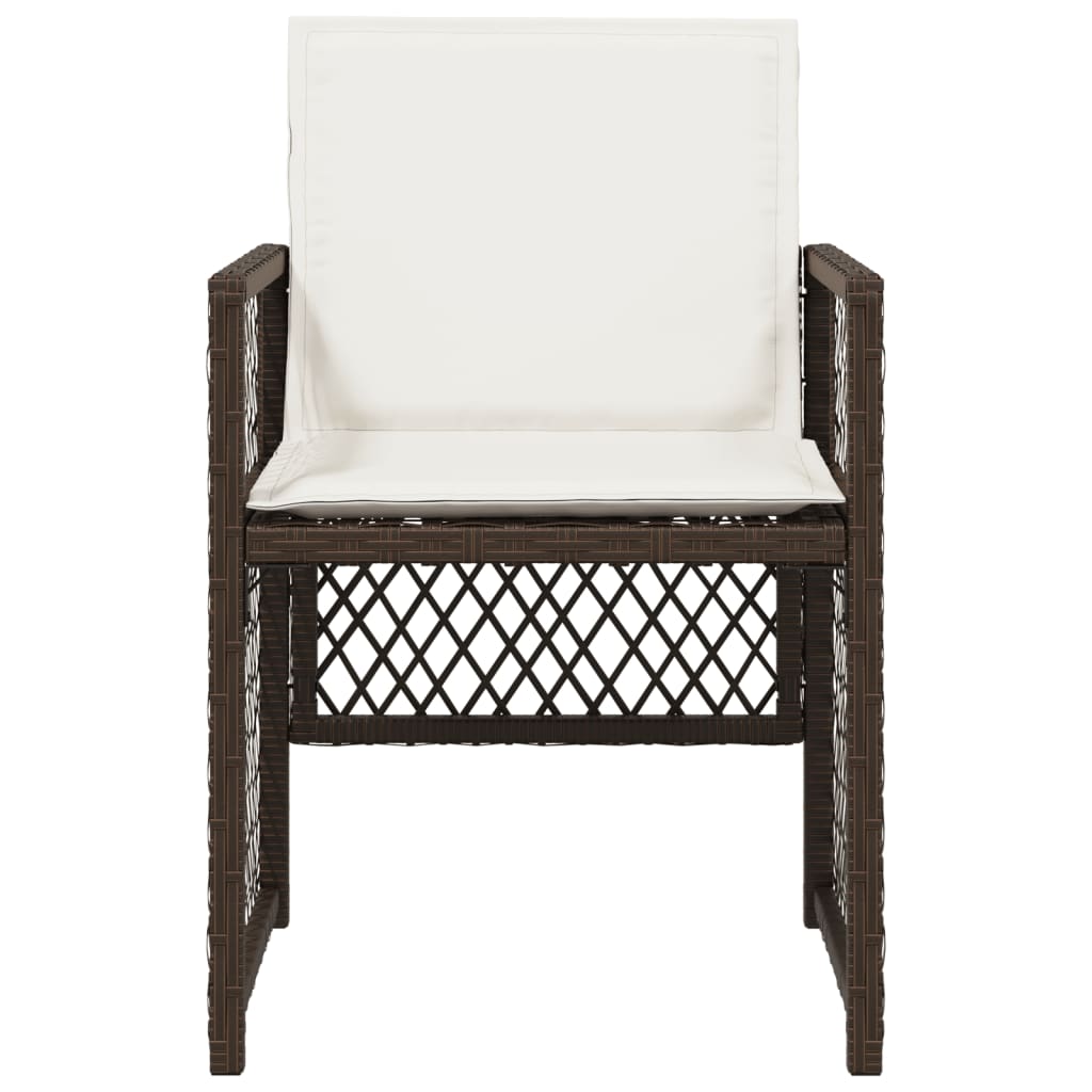 Sedie da Giardino con Cuscini 4 pz Marroni in Polyrattan - homemem39