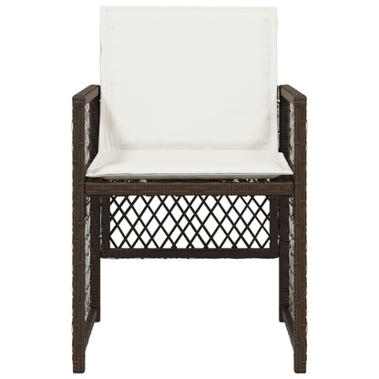 Sedie da Giardino con Cuscini 4 pz Marroni in Polyrattan - homemem39