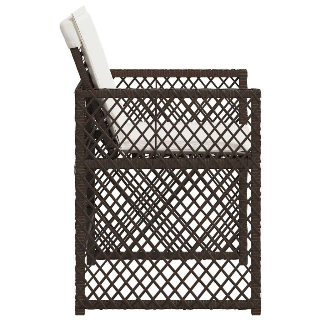 Sedie da Giardino con Cuscini 4 pz Marroni in Polyrattan - homemem39