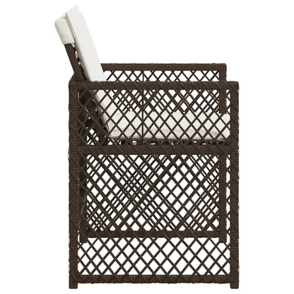 Sedie da Giardino con Cuscini 4 pz Marroni in Polyrattan - homemem39