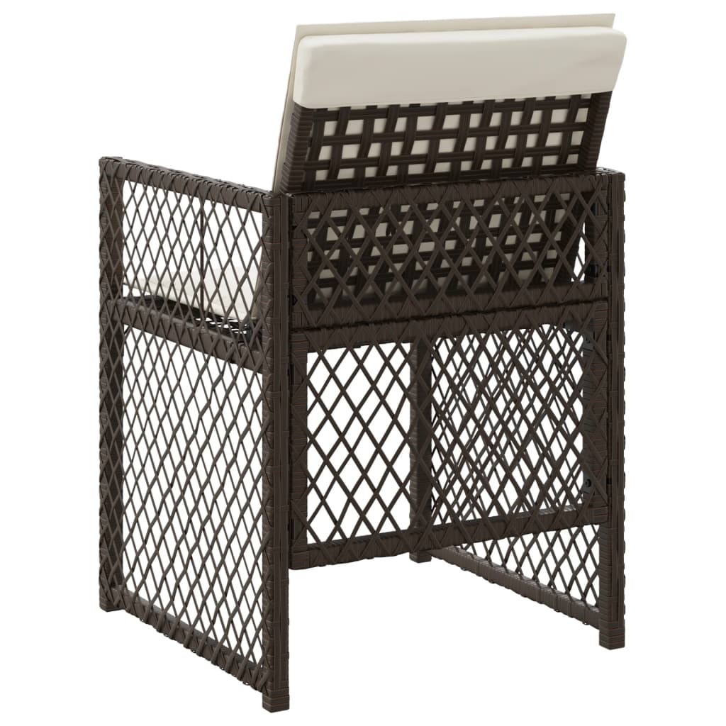 Sedie da Giardino con Cuscini 4 pz Marroni in Polyrattan - homemem39