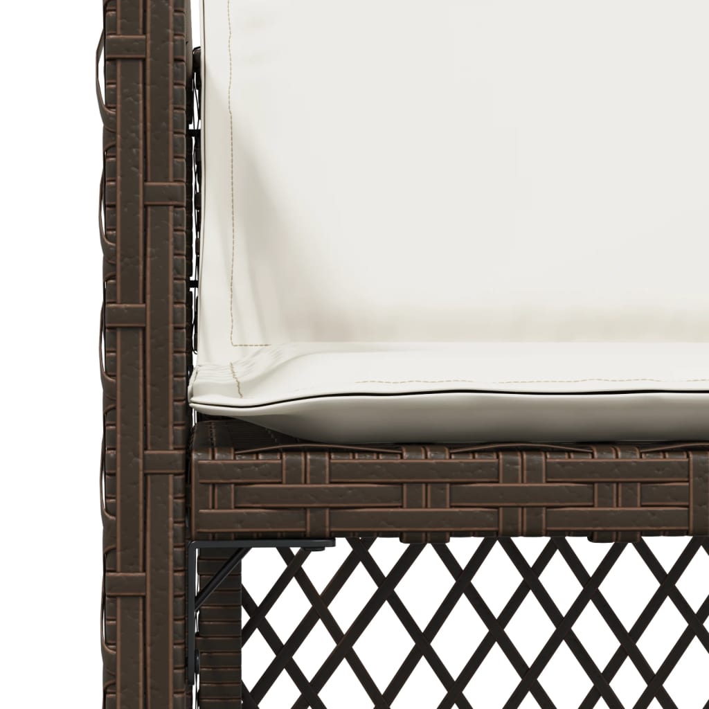 Sedie da Giardino con Cuscini 4 pz Marroni in Polyrattan - homemem39