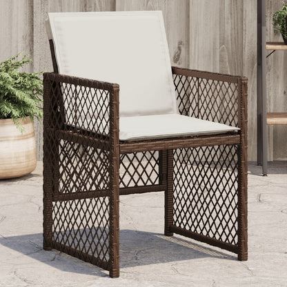 Sedie da Giardino con Cuscini 4 pz Marroni in Polyrattan - homemem39