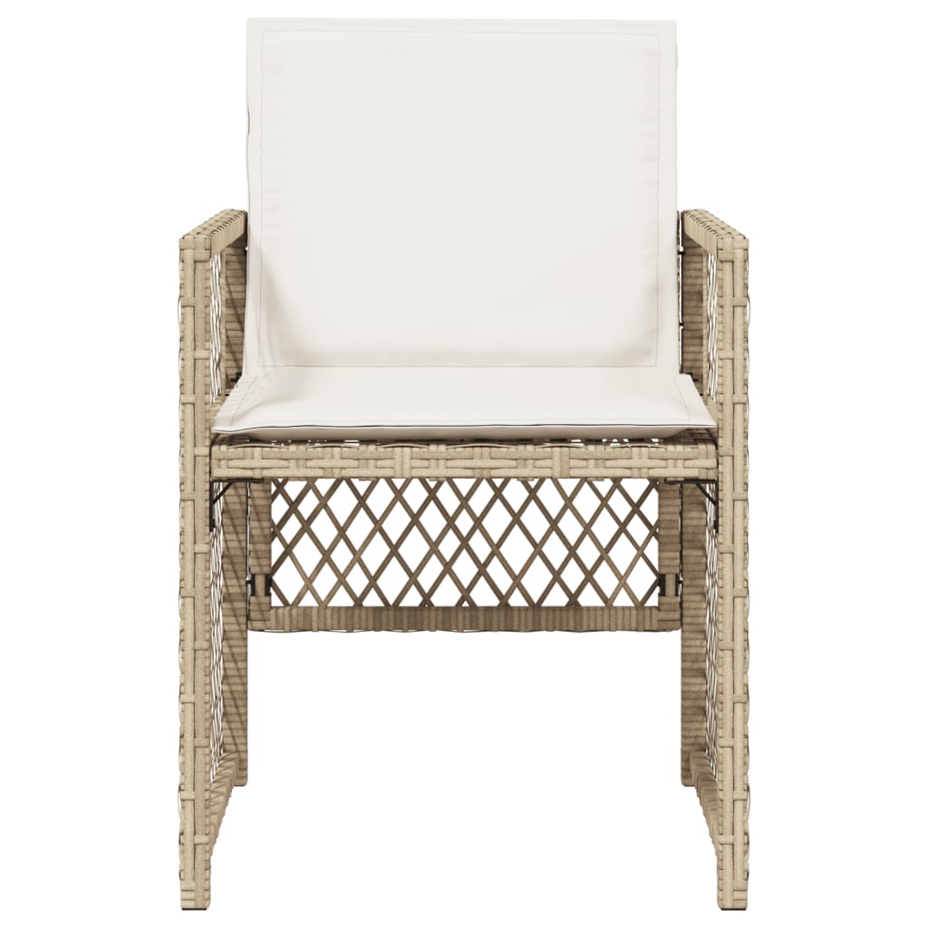 Sedie da Giardino con Cuscini 4 pz Beige in Polyrattan - homemem39