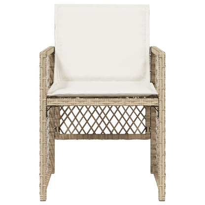 Sedie da Giardino con Cuscini 4 pz Beige in Polyrattan - homemem39
