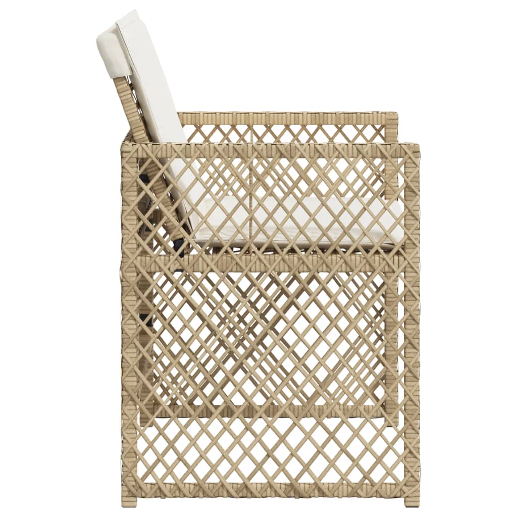 Sedie da Giardino con Cuscini 4 pz Beige in Polyrattan - homemem39
