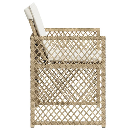 Sedie da Giardino con Cuscini 4 pz Beige in Polyrattan - homemem39