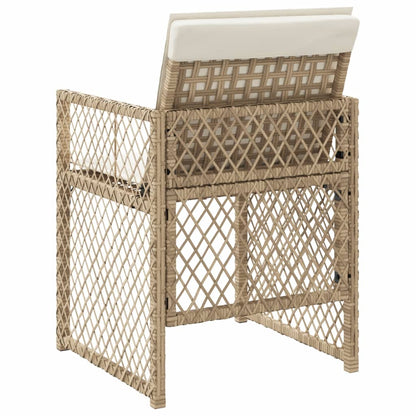 Sedie da Giardino con Cuscini 4 pz Beige in Polyrattan - homemem39